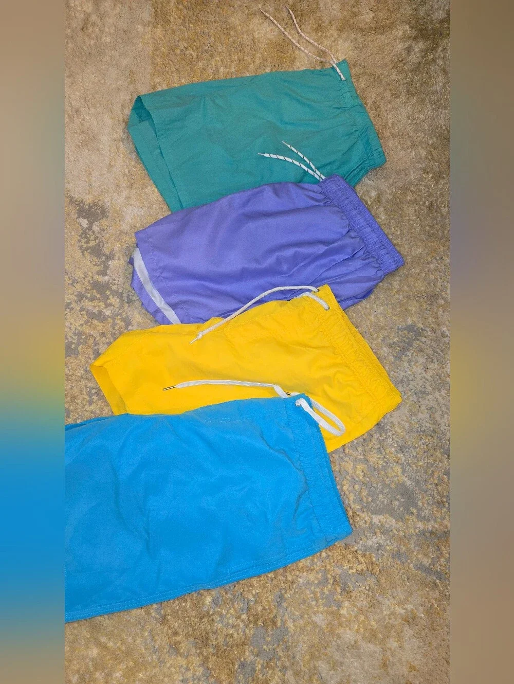 Colorblock Pack of Men’s Swim Shorts - Teal, Lavender, Yellow, Turquoise 2X